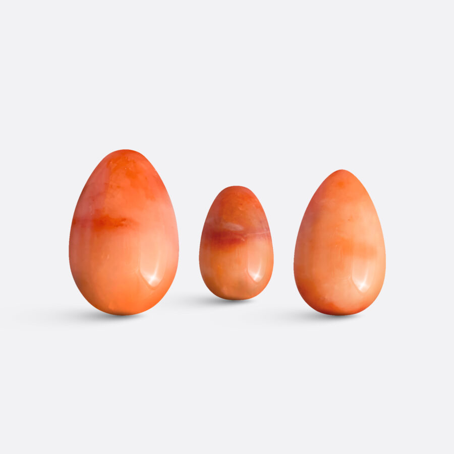 Yoni vajíčka - sada 3 ks / červený jadeit / 2. jakost