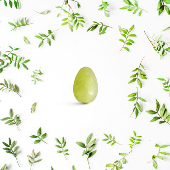 Yoni vajíčka - sada 3 ks / olivový jadeit